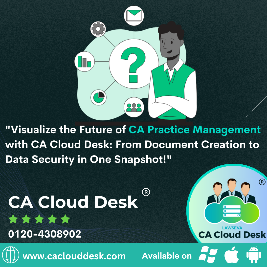 Infographic showcasing CA Cloud Desk's features for modern CA Practice Management